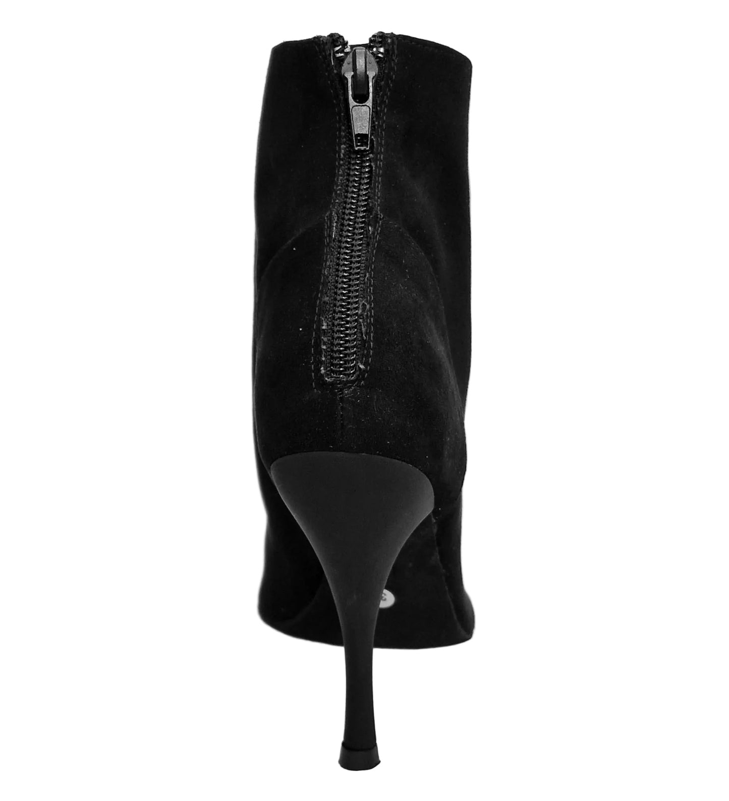 Stivaletto nero Alexis Black Wish Dance Shop in camoscio con zip, tacco a spillo in alluminio verniciato effetto gommato