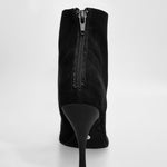 Carica immagine nella Galleria, ALEXIS Black (Art. 132) - Mezzo Stivaletto con Zip in Camoscio Nero Tacco a Spillo in Alluminio  Verniciato effetto gommato Nero
