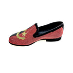 Load image into Gallery viewer, MACETE Facão (800PJ) - Mocassino da Uomo in Camoscio Nero Livrea Bandiera Angolana con Miniborchie Rosse Nere e Oro
