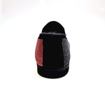 Load image into Gallery viewer, MACETE Facão (800PJ) - Mocassino da Uomo in Camoscio Nero Livrea Bandiera Angolana con Miniborchie Rosse Nere e Oro
