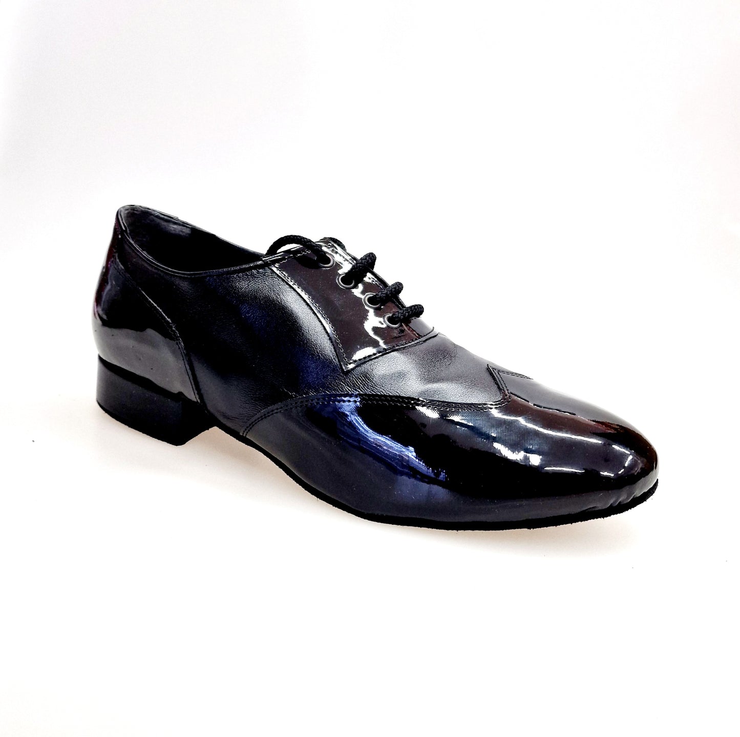 Scarpa da uomo Wish Dance Shop COTISO 108N in vernice e pelle nera, stringata a coda di rondine modello Oxford