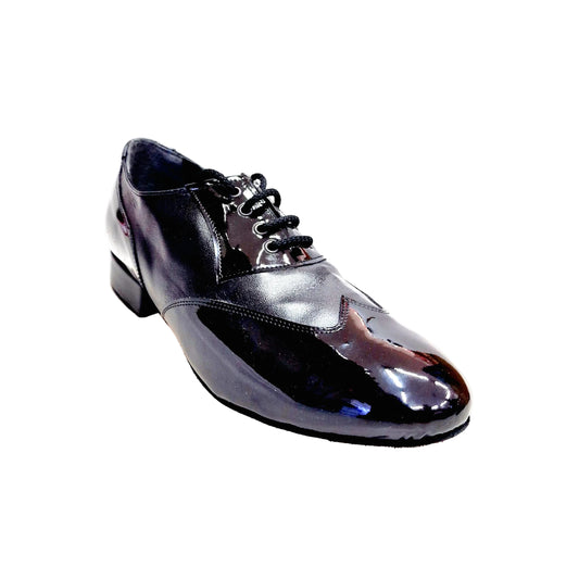 Scarpa da uomo Wish Dance Shop COTISO 108N Oxford in vernice e pelle nera, con lacci e stile classico a coda di rondine