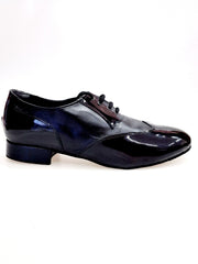 Carica immagine nella Galleria, COTISO (108N) - Scarpa da Uomo Stringata a Coda di Rondine Mod. Oxford in Vernice Nera e Pelle Nera
