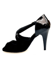 Carica immagine nella Galleria, DANY Black F.3407 (R.L. by WISH DANCE ) - Camoscio Nero Tallone Vernice Nera Tacco a spillo largo Smaltato nero
