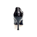 Carica immagine nella Galleria, DANY Black F.3407 (R.L. by WISH DANCE) - Scarpa da donna in Pelle di Vernice Nera con Tacco a Rocchettino Smaltato nero
