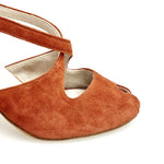 Load image into Gallery viewer, DANY Rame F.3407 (R.L. by WISH DANCE ) - Camoscio Rame Tallone in Raso Rame Tacco a Rocchetto Rotondo
