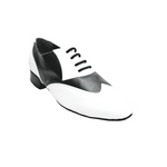 Carica immagine nella Galleria, COTISO (108N) - Stringata a Coda di Rondine Mod. Oxford in Pelle Bianca e Pelle Nera
