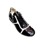 Load image into Gallery viewer, Antony 115 Sneaker - Scarpa da Uomo Vernice Nera Inserti Pelle Argento

