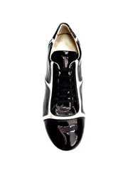 Load image into Gallery viewer, Antony 115 Sneaker - Scarpa da Uomo Vernice Nera Inserti Pelle Argento
