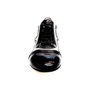 Antony 115 Sneaker - Scarpa da Uomo Vernice Nera Inserti Pelle Argento