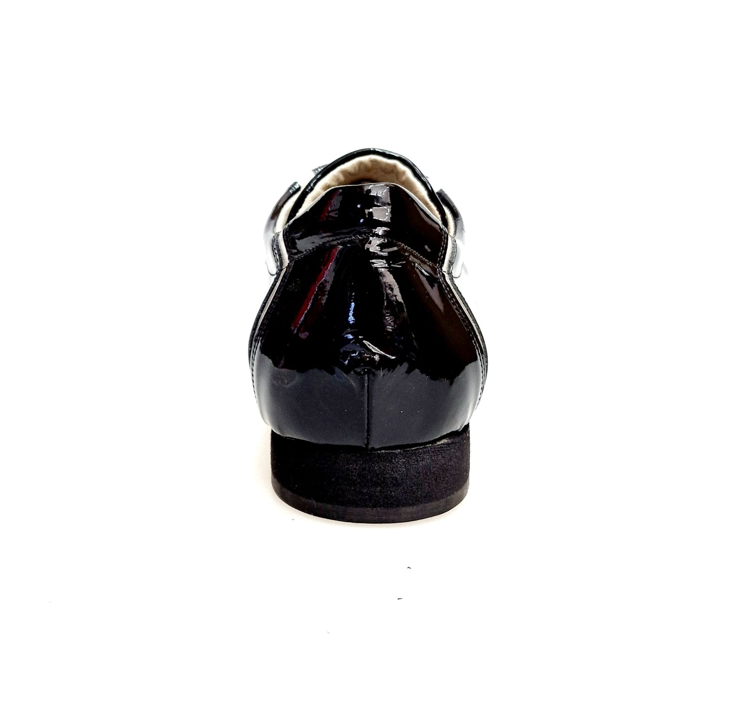 Sneaker Antony 115 da uomo in vernice nera con inserti in pelle argento, scarpa moderna e di tendenza