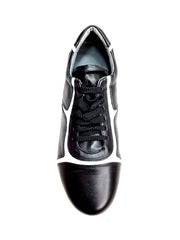 Load image into Gallery viewer, Antony 115 Sneaker - Scarpa da Uomo Pelle nera Inserti Vernice Bianca
