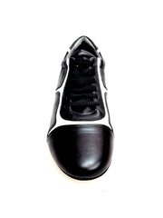 Load image into Gallery viewer, Antony 115 Sneaker - Scarpa da Uomo Pelle nera Inserti Vernice Bianca
