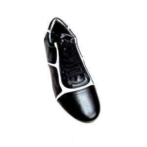 Antony 115 Sneaker - Scarpa da Uomo Pelle nera Inserti Vernice Bianca