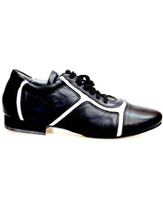 Load image into Gallery viewer, Antony 115 Sneaker - Scarpa da Uomo Pelle nera Inserti Vernice Bianca
