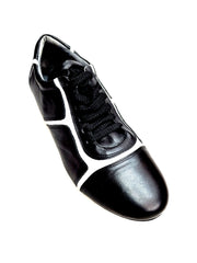 Load image into Gallery viewer, Antony 115 Sneaker - Scarpa da Uomo Pelle nera Inserti Vernice Bianca
