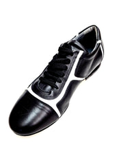 Load image into Gallery viewer, Antony 115 Sneaker - Scarpa da Uomo Pelle nera Inserti Vernice Bianca
