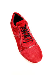 Carica immagine nella Galleria, Antony 115 Sneaker - Scarpa Stringata da Uomo in Camoscio Rosso inserti in Vernice Rossa
