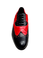 Carica immagine nella Galleria, Samuel (Movida by WISH DANCE) (MS14) - Scarpa da Uomo Forma Lunga (3006) Pelle Nera/Rossa e Tacco in Legno
