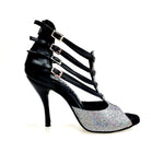 Carica immagine nella Galleria, (779F) - Scarpa da Donna in Multicolor Boreale Silver con Tallone in Pelle Nera
