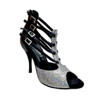 Carica immagine nella Galleria, (779F) - Scarpa da Donna in Multicolor Boreale Silver con Tallone in Pelle Nera
