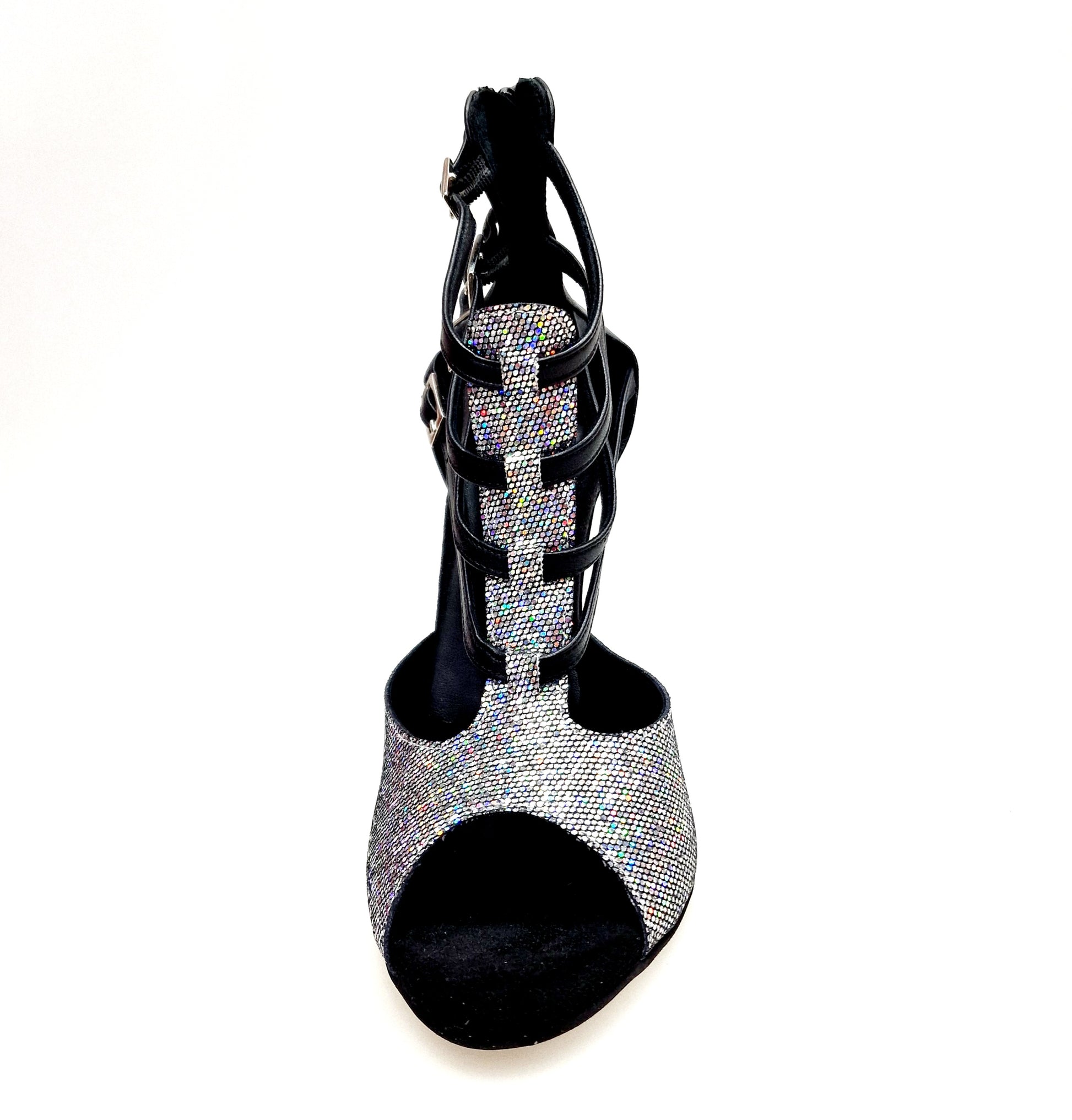 Scarpa da donna Boreale Silver multicolore con tallone in pelle nera, stile elegante e confortevole, brand Wish Dance Shop