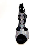 Carica immagine nella Galleria, (779F) - Scarpa da Donna in Multicolor Boreale Silver con Tallone in Pelle Nera
