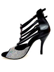 Carica immagine nella Galleria, (779F) - Scarpa da Donna in Multicolor Boreale Silver con Tallone in Pelle Nera
