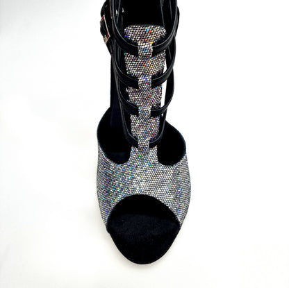 Scarpa donna Boreale Silver multicolore con tallone in pelle nera, Wish Dance Shop, stile elegante e colorato.