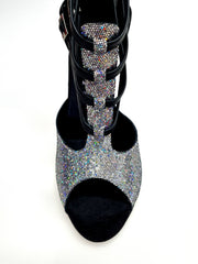 Carica immagine nella Galleria, (779F) - Scarpa da Donna in Multicolor Boreale Silver con Tallone in Pelle Nera
