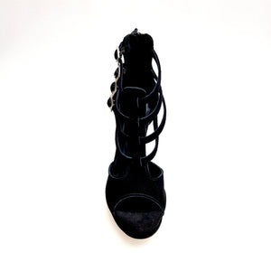 (779F) - Woman's Shoe in Black Suede with Plateau