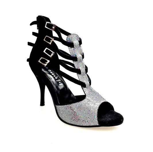 Scarpa da donna Malon (779F) Wish Dance Shop in multicolore Boreale Silver con tallone in camoscio nero.