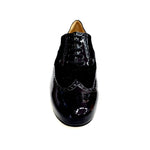 Load image into Gallery viewer, ADOLFO (811F Chicago Forata) - Stringata a Coda di Rondine Mod. Oxford Profili Forati in Vernice Nera e Camoscio Nero con Suola Intera
