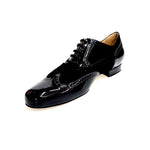 Load image into Gallery viewer, ADOLFO (811F Chicago Forata) - Stringata a Coda di Rondine Mod. Oxford Profili Forati in Vernice Nera e Camoscio Nero con Suola Intera
