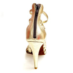 Load image into Gallery viewer, Megan (161P) - Sandalo da Donna in Pelle Oro con Tomaia Anteriore in Maculato con Tacco a Spillo Largo
