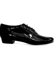 Load image into Gallery viewer, Bogart (006V) - Scarpa da Uomo Stringata Chiusura Mod. Oxford in Vernice Nera Totale e Tacco in Legno
