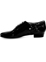 Load image into Gallery viewer, Bogart (006V) - Scarpa da Uomo Stringata Chiusura Mod. Oxford in Vernice Nera Totale e Tacco in Legno
