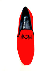 Carica immagine nella Galleria, Venturi (MS21) KIZMI - Mocassino in  Camoscio Rosso bordo Nero ricamo Kizmi Nero Forma lunga
