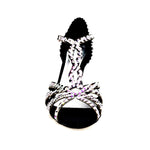 Load image into Gallery viewer, ZEBRY Superb (L1) - Scarpa da Ballo in Raso Seta Zebrato con Swarovski e Tacco a Rocchetto
