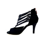 Load image into Gallery viewer, Lussuria (779) - Scarpa da Donna in Camoscio Nero con Tacco Basso Spillo largo in Glitter Nero sottopiede Camoscio Nero
