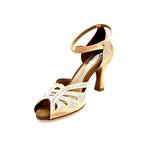 Load image into Gallery viewer, DADA Diamond QB (L52) - Scarpa da Ballo da Donna in Raso Carne Cinturino incrociato alla caviglia Con Swarovski  Boreali Tacco a Rocchetto
