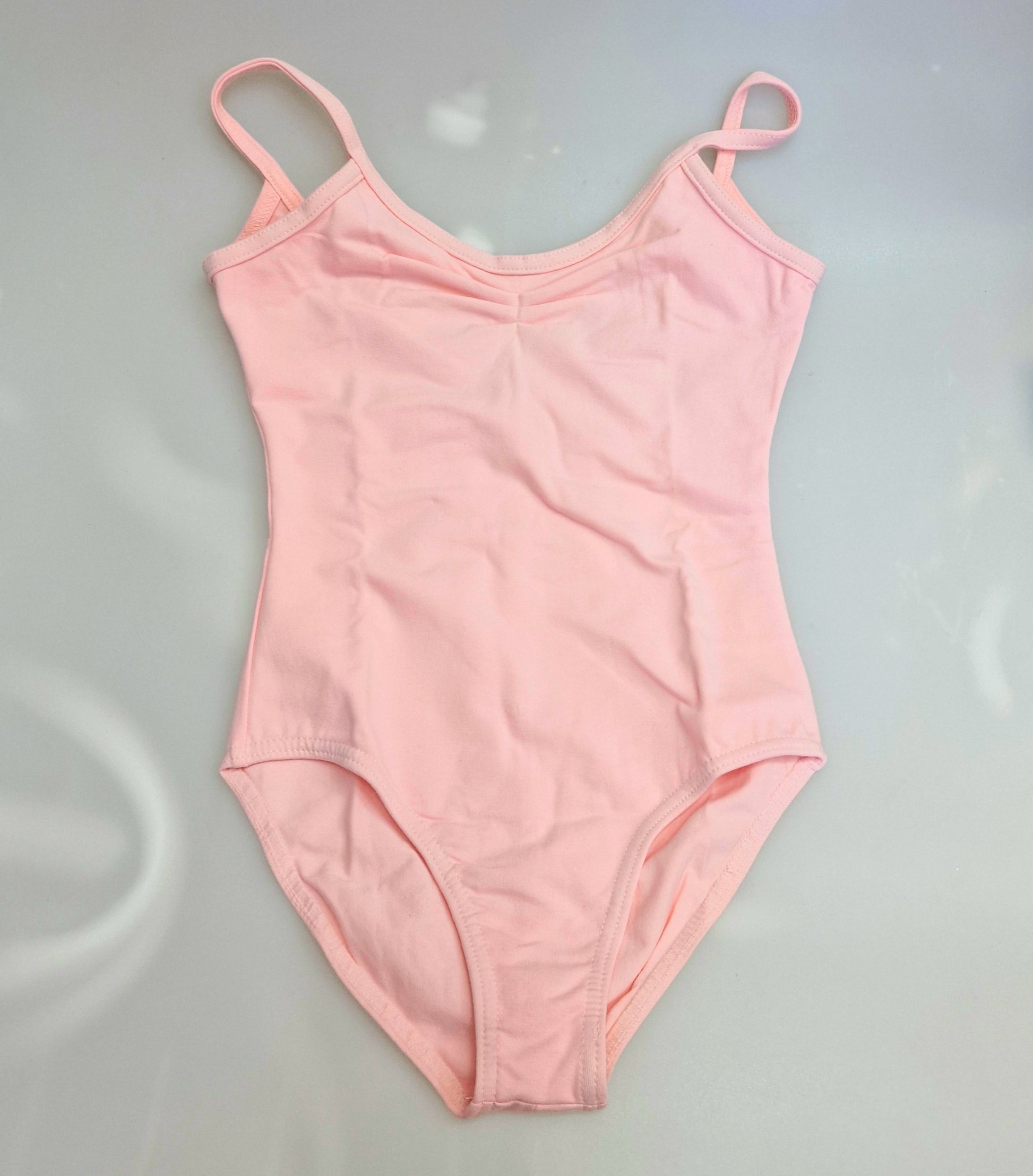 Body danza classica da bambina Wish Dance Shop in cotone bielastico, modellante, traspirante con bretellina sottile e pettorina antisudore