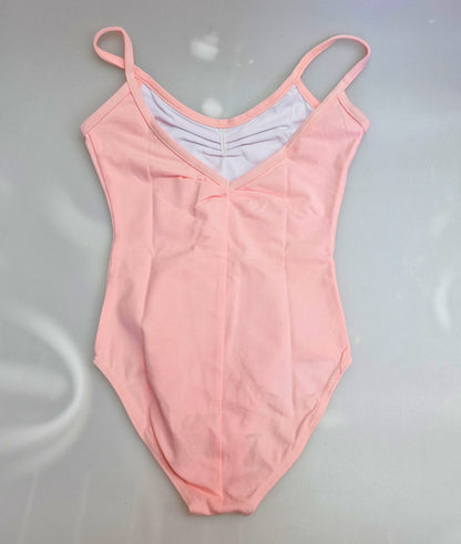Body danza classica bambina Wish Dance Shop in cotone bielastico, modellante, traspirante con bretellina sottile e pettorina antisudore.