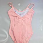 Load image into Gallery viewer, DESIRE RD/NA - Body Danza Classica da Bambina in Cotone Bielastico Modellante Bretellina sottile Traspirante con Pettorina interna antisudore
