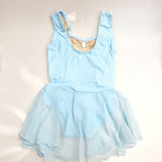 Load image into Gallery viewer, ANILDA (N/A) - Body Danza Classica Spallina Smanicata da Bambina in Cotone Bielastico con Elastamero foderato sul Petto in Microfibra Anrisudore con Applicazione cucita di Gonnellino in velo di Chiffon
