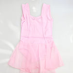 Load image into Gallery viewer, ANILDA (N/A) - Body Danza Classica Spallina Smanicata da Bambina in Cotone Bielastico con Elastamero foderato sul Petto in Microfibra Anrisudore con Applicazione cucita di Gonnellino in velo di Chiffon
