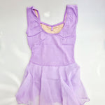 Load image into Gallery viewer, ANILDA (N/A) - Body Danza Classica Spallina Smanicata da Bambina in Cotone Bielastico con Elastamero foderato sul Petto in Microfibra Anrisudore con Applicazione cucita di Gonnellino in velo di Chiffon
