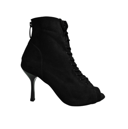 Stivaletti neri Wish Dance Shop Alexis Black (Art. 132) con zip, tacco a stiletto squadrato in alluminio smaltato nero