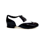 Load image into Gallery viewer, COTISO (108N) - Stringata a Coda di Rondine Mod. Oxford in Vernice Nera e Pelle Bianca
