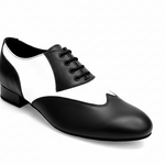 Load image into Gallery viewer, COTISO (108N) - Stringata a Coda di Rondine Mod. Oxford in Vernice Nera e Pelle Bianca
